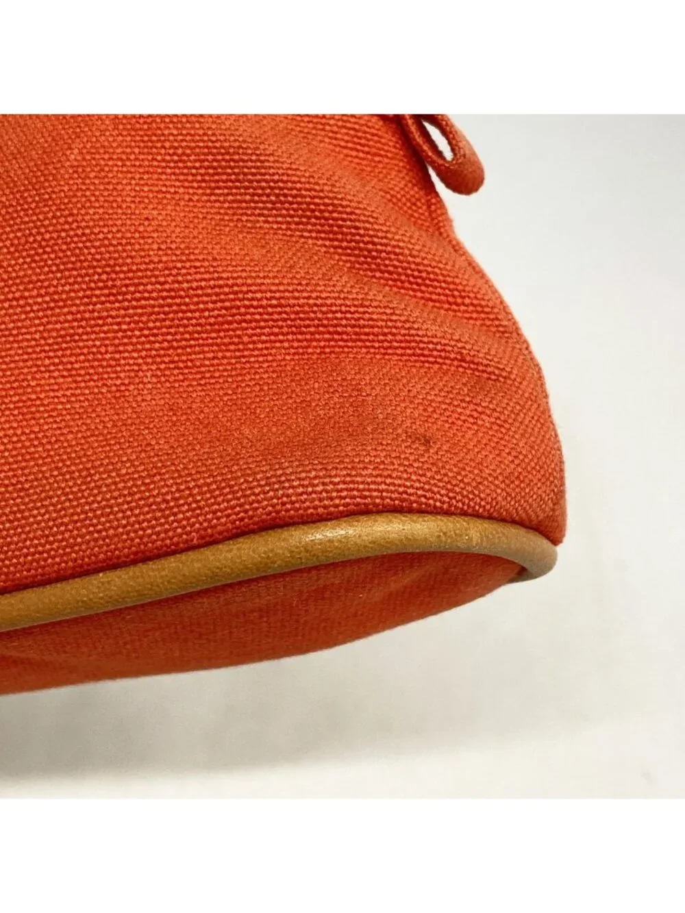Hermes Pouch Bolide Canvas Orange Silver